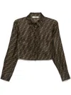Fendi Ff Jacquard Cropped Shirt In Brown