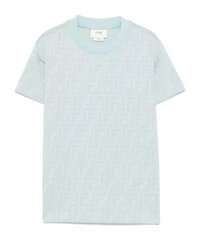 Fendi Kids' Ff-print T-shirt In Baby Blue