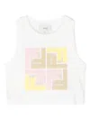 Fendi Ff-print Tank Top In White