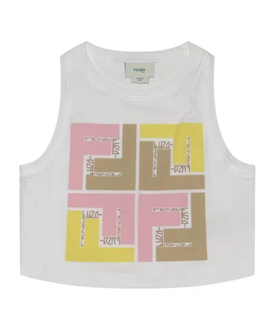 Fendi Ff-print Tank Top In White