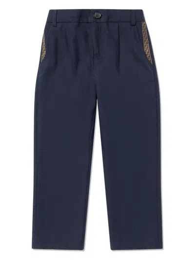 Fendi Kids' Ff-print Trousers In Blue