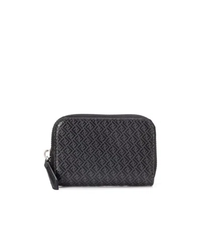 Fendi Ff-print Wallet In Black