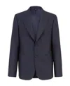 Fendi Ff Motif Long Sleeve Wool Jacket In Blue