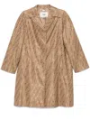 Fendi Ff-printed Coat In Neutrals