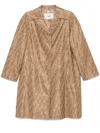 Fendi Ff-printed Coat In Neutrals