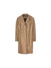 FENDI FENDI FF PRINTED LONG SLEEVED COAT