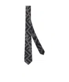 Fendi Ff Printed Pointed-tip Tie In Gray