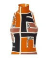 Fendi Colour-block High-neck Minidress In Multicolor