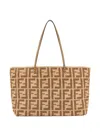Fendi Ff Raffia Crochet Roll Large Shopper