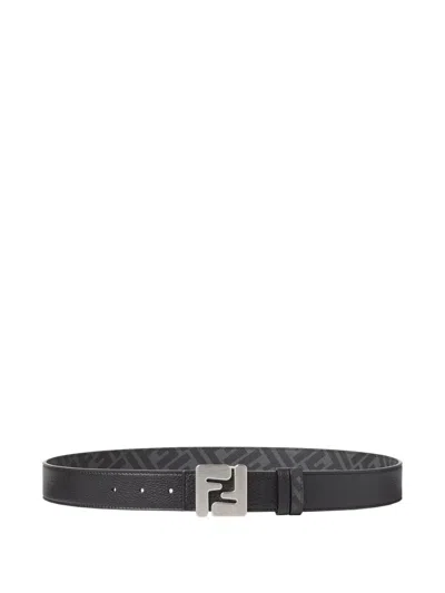 Fendi Ff Rev Black Leather Belt