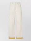 Fendi Ff Reverse Denim Jeans Belt Loops In White