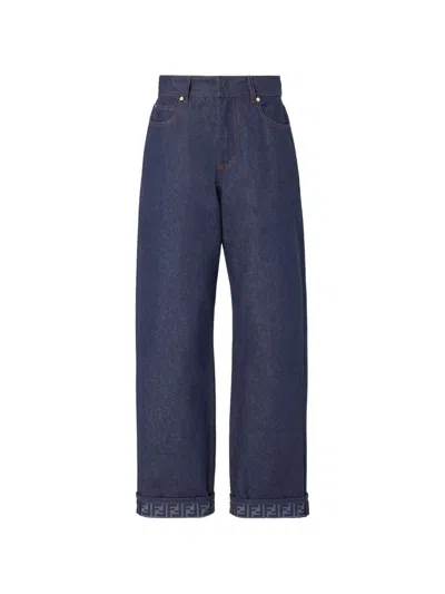 FENDI FENDI FF REVERSE DENIM JEANS