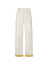 Fendi Ff Reverse Denim Jeans Belt Loops In White