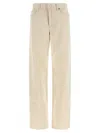 Fendi Ff Reverse Denim Jeans In Beige