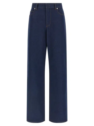 Fendi Ff Reverse Jeans In Blue