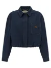Fendi Ff Reverse Puffer Jackets Blue In Blue