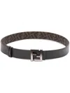 Fendi Squared Ff Reversible Leather Belt In Green