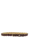 Fendi Multicolor Ff Braided Adjustable Belt In Brown