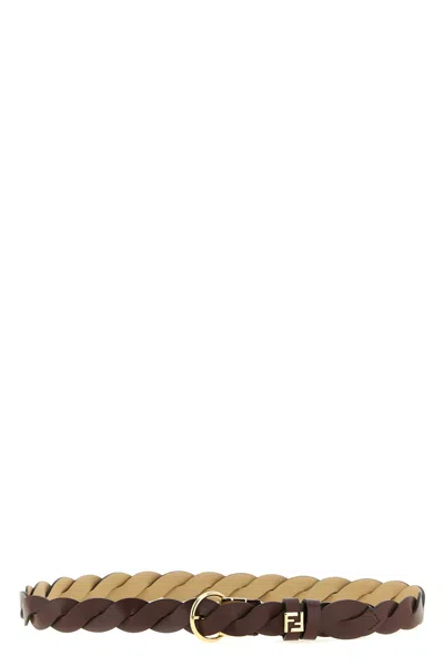 Fendi Ff Reversible Belt Belts Multicolor In Metallic