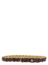 Fendi Multicolor Ff Braided Adjustable Belt In Brown