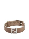 Fendi Ff Reversible Bracelet Accessories In Brown