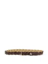 Fendi Multicolor Ff Braided Adjustable Belt In Brown