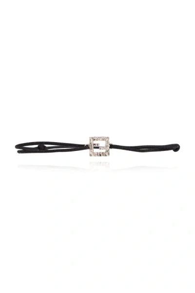 Fendi Ff Ribbon Bracelet In Black