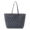 Fendi Women Embroidered Chenille Large Roll Shopping Bag In Blue