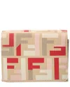 Fendi Ff Roma Leather Card Case In Red