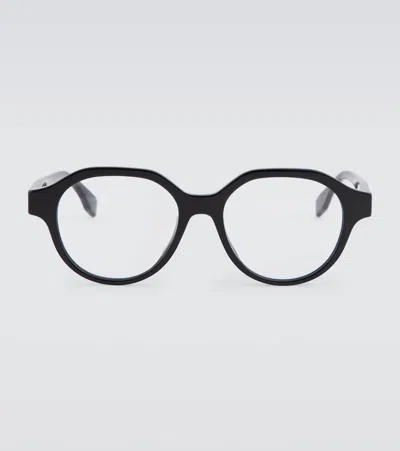 Fendi Ff Round Glasses In Brown