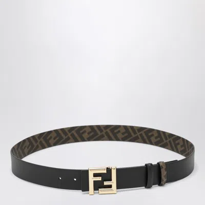 Fendi Ff Rounded Belt Black/brown Men In Multi