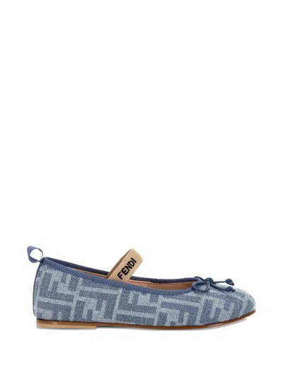 Fendi Kids' Ff Round-toe Ballet Flats In Multi