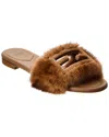 Fendi Wide-band Slides In Brown