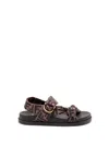 Fendi Women Feel Elastic Satin Sandals With Ff Motif In Brown