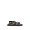Fendi Feel Satin Sandals In Brown