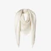 Fendi Ff Scarf In Silk And Wool In White