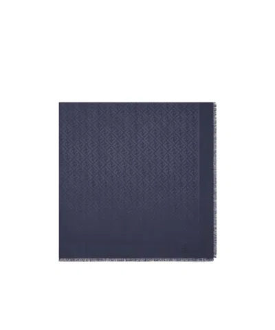 Fendi Ff Scarf In Navy Blue