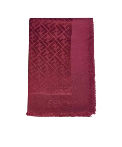 Fendi Ff Scarf In Burgundy