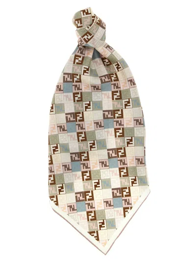 Fendi Multicolor Ff Scarf In Beige