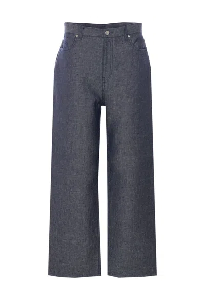 Fendi Ff Selleria Embroidered Jeans In Blue