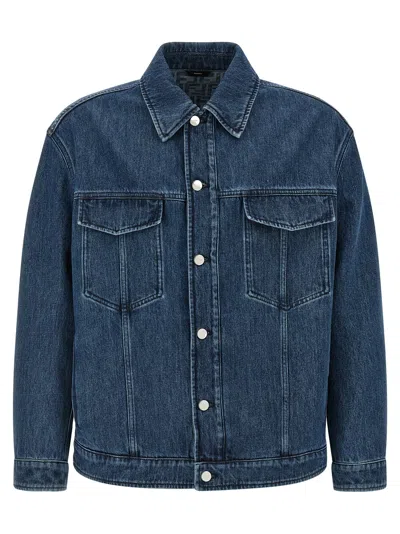 Fendi Ff Selleria Denim Jacket Long Sleeves In Blue