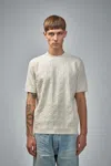 Fendi Men White Crewneck T-shirt With All-over Ff Logo Embroidery In Cotton Man In White