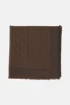 Fendi Square Scarf Fringed Edges In Brown