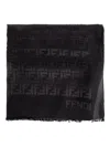 Fendi Rectangular Stole 65x200 Fringed Edges In Gray