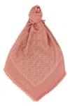 Fendi Ff Shawl Fringed Edges In Neutral