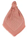 Fendi Ff Shawl Fringed Edges In Neutral