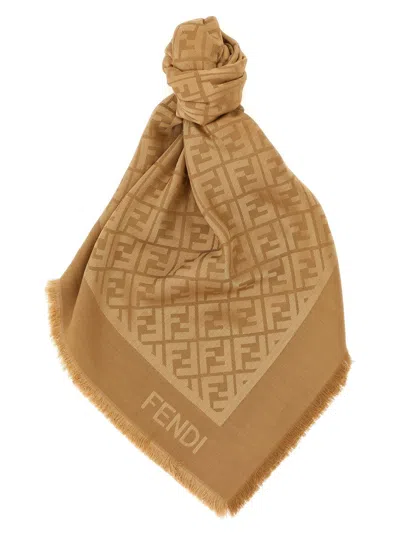 Fendi Ff Shawl In Brown