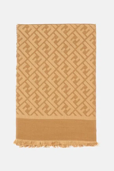 Fendi Ff Shawl In Brown