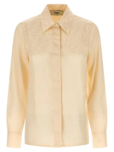 Fendi 'ff' Shirt In Neutral