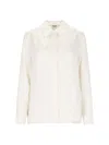 Fendi Women Ff Silk Shirt In Neutral